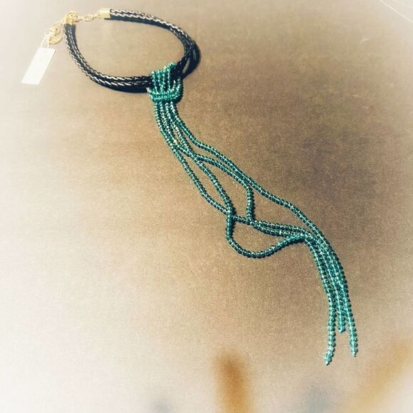 Amrita Singh Teal-Green Noho Evening Choker - Picture 1 of 7